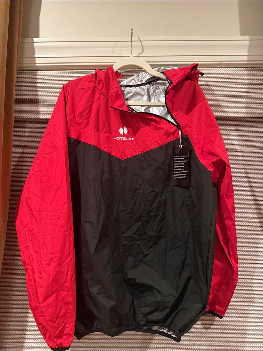 Men's Red and Black “HOTSUIT” slim down Windbreaker Anorak